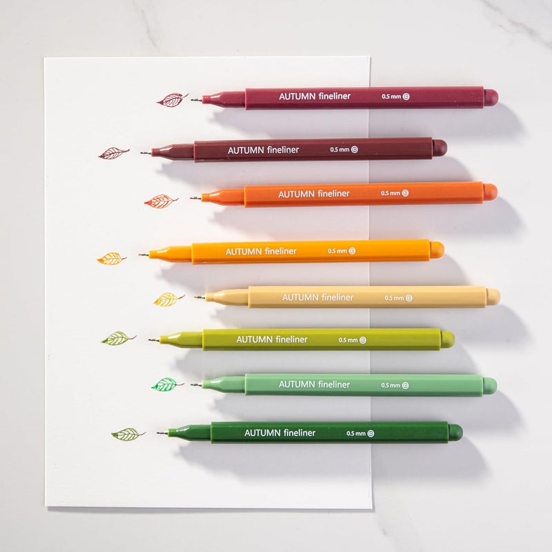 DIVERSEBEE Fine Tip Pens, 8 Bible Pens No Bleed Through, Assorted Colors, 0.5mm Fine Point Fineliner Markers for Journaling, Bible Study Journaling Supplies and Accessories (Autumn) - Image 2
